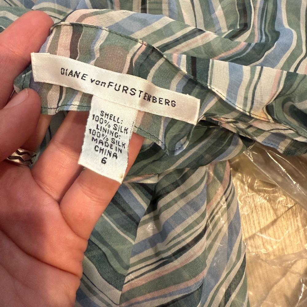 Diane Von Furstenberg Multicolor Striped Long Sleeve Dress - Picture 8 of 9